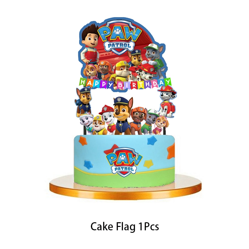 12 Pcs Cute Cake Toppers Paper PAW Patrol Dog Theme Cupcake Toppers Picks Kids Birthday Wedding 2 - Paw Patrol Plush