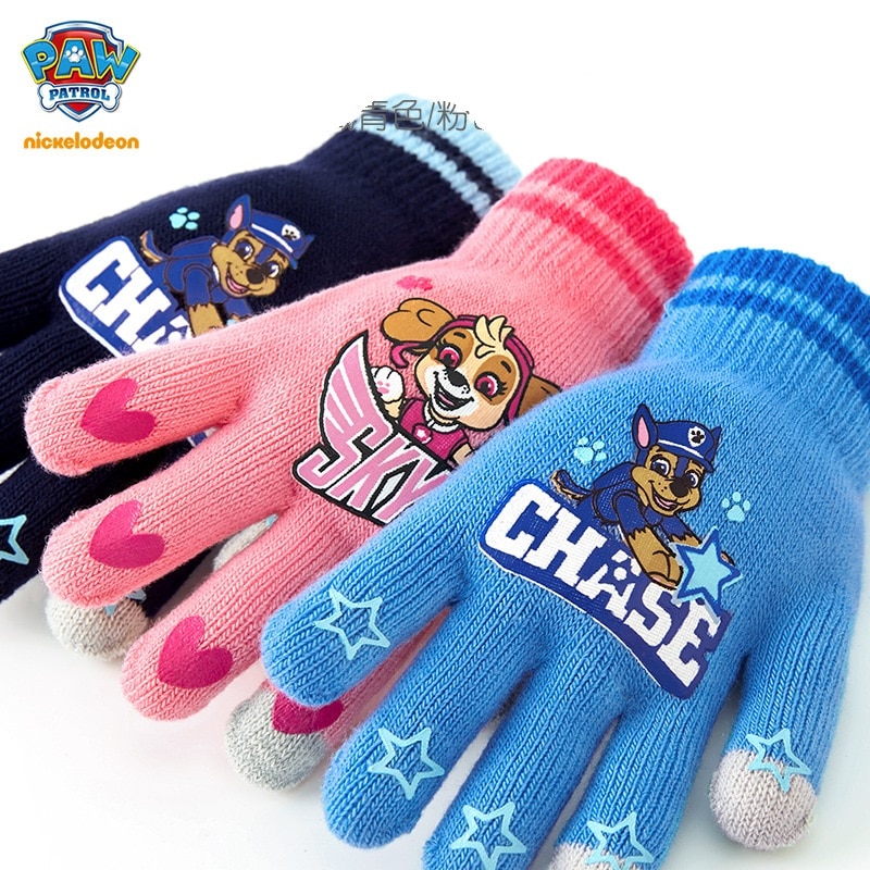 2022 Genuine Paw Patrol Gloves For Girl Boy Autumn Winter Glove Skye Everest Chase Non Slip - Paw Patrol Plush