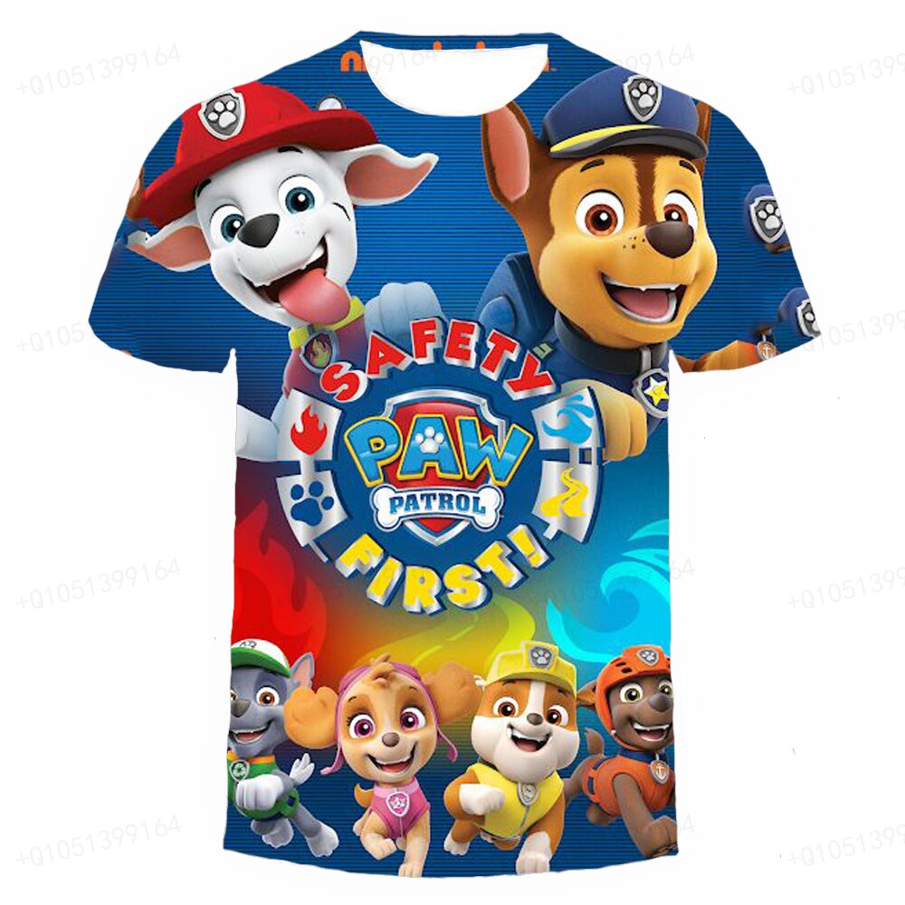 2022 Paw Patro Stripe L Children s T shirt Cute 3d Print Fashion Boys Girls Clothes 1 - Paw Patrol Plush