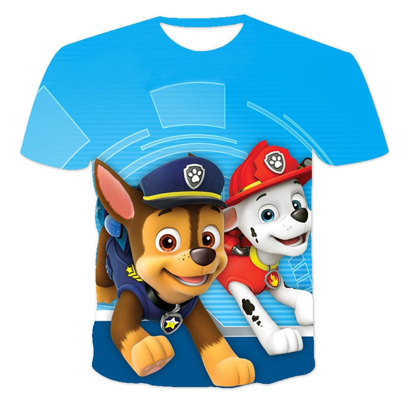 2022 Paw Patrol Children T shirt Cute 3D Printing Patrol Team Dog Fashion Boy Girl Clothes 1 - Paw Patrol Plush