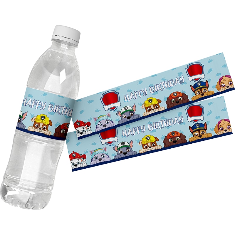 24pcs Paw Patrol Theme Water Bottle Stickers Labels Baptism Baby Shower Birthday Decor Supplies Dogs Party 5 - Paw Patrol Plush