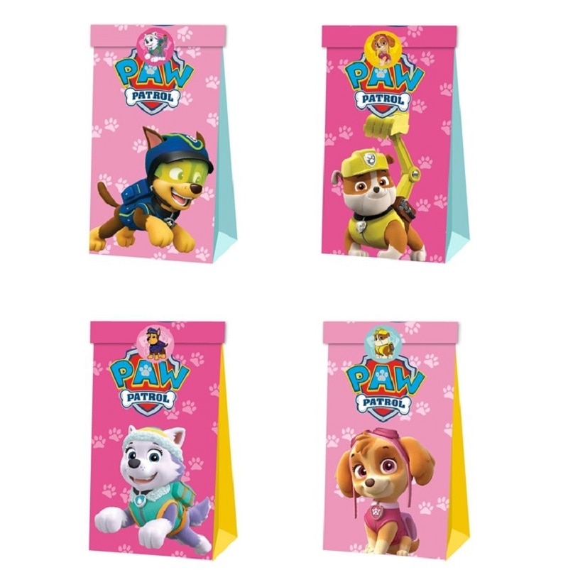 5Pcs Set Anime Paw patrol Gift Bag Candy Loot Bag Cartoon Theme Party Festival Event Birthday - Paw Patrol Plush
