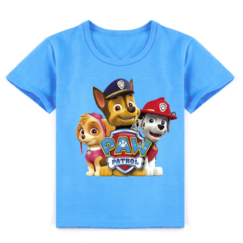 Paw Patrol Summer T Shirts for Kids Boy Girls Kawaii Figure Skye Print Clothes Children Clothing 1 - Paw Patrol Plush