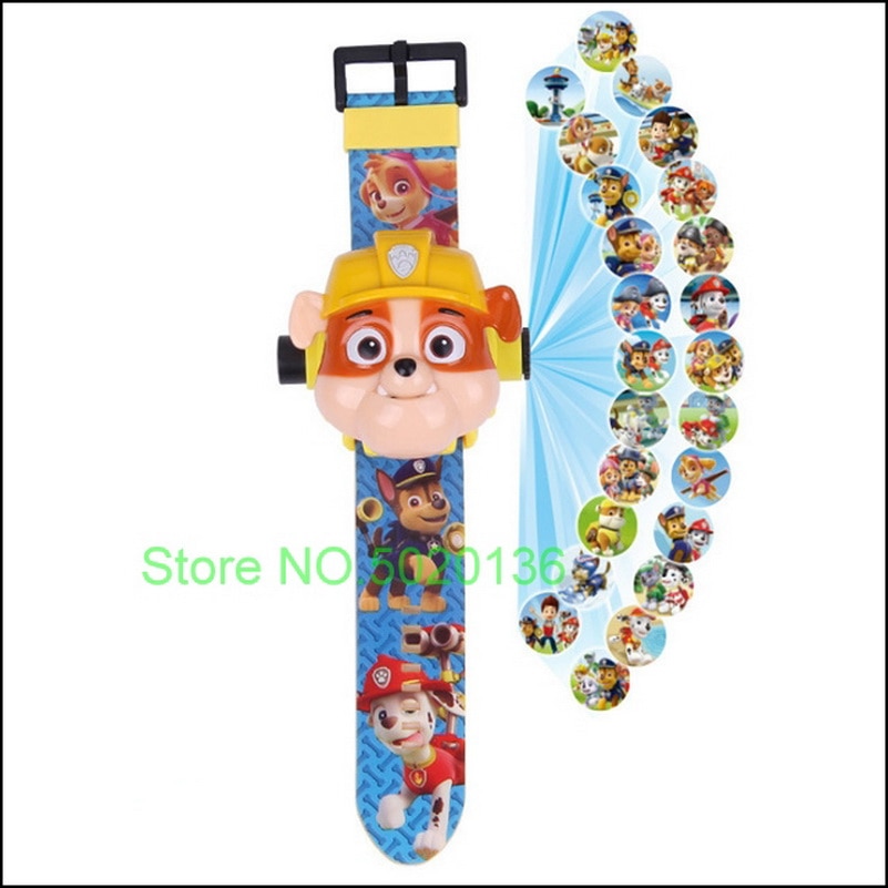 Pawed Projection Digital Patrolling Watch Time Develop intelligence Learn Dog Everest Anime Figure patrulla canina Toy 1 - Paw Patrol Plush