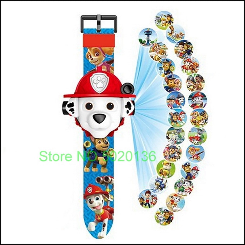 Pawed Projection Digital Patrolling Watch Time Develop intelligence Learn Dog Everest Anime Figure patrulla canina Toy 2 - Paw Patrol Plush
