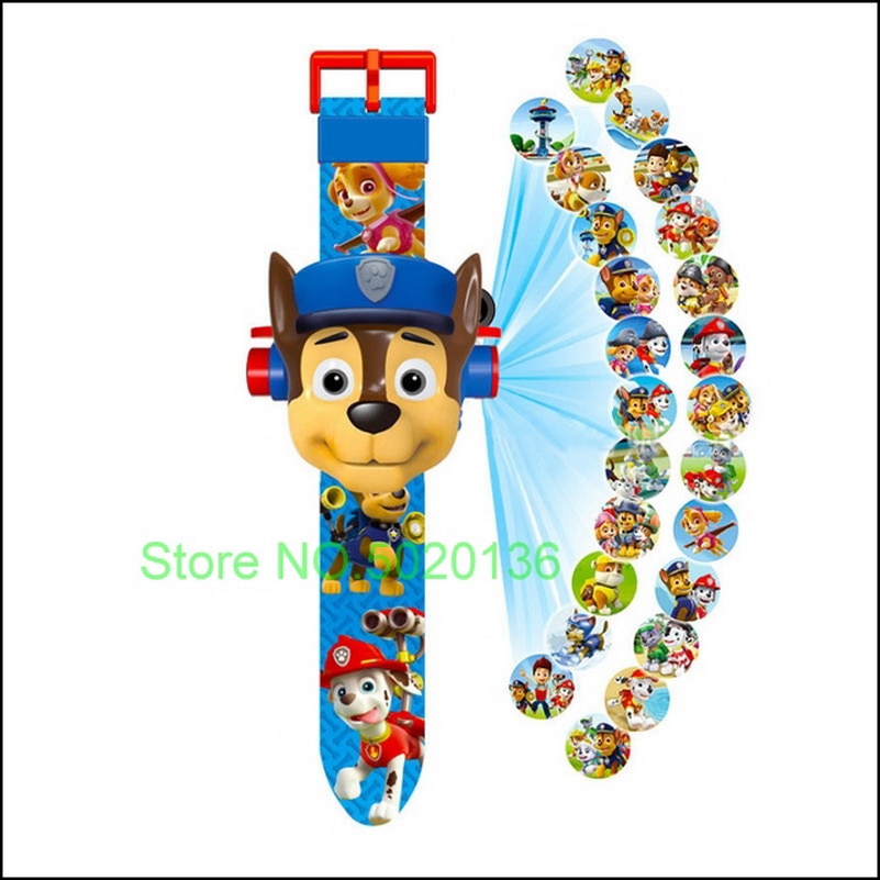 Pawed Projection Digital Patrolling Watch Time Develop intelligence Learn Dog Everest Anime Figure patrulla canina Toy 3 - Paw Patrol Plush