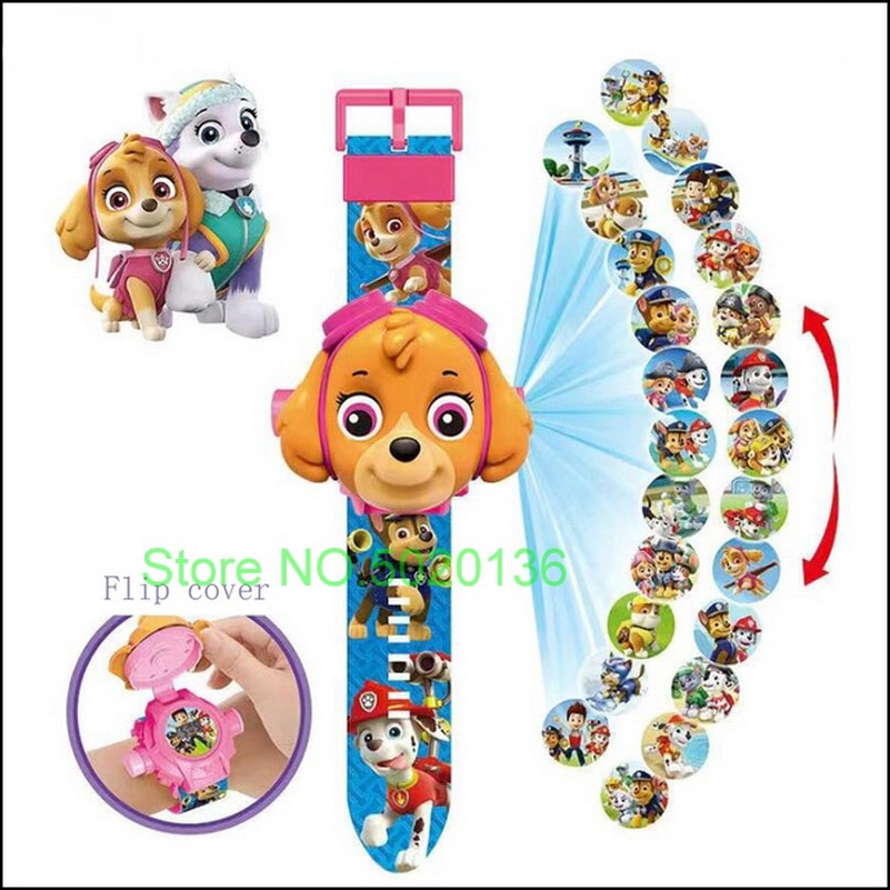 Pawed Projection Digital Patrolling Watch Time Develop intelligence Learn Dog Everest Anime Figure patrulla canina Toy 4 - Paw Patrol Plush